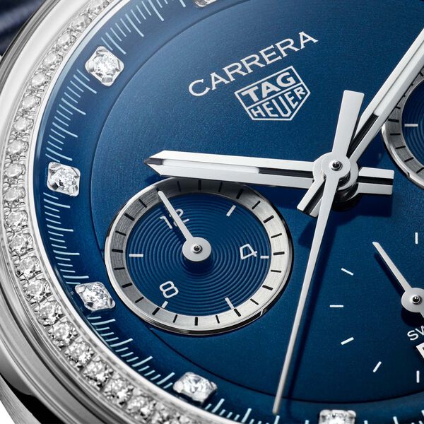 Carrera Automatic Chronograph 39 mm Stainless Steel and Diamond