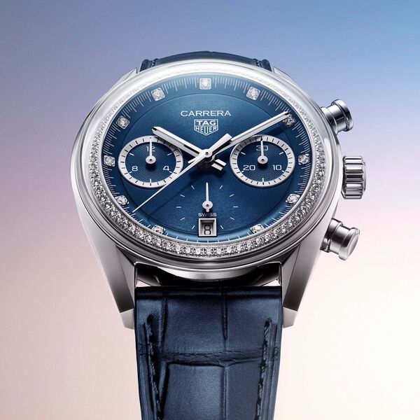 Carrera Automatic Chronograph 39 mm Stainless Steel and Diamond