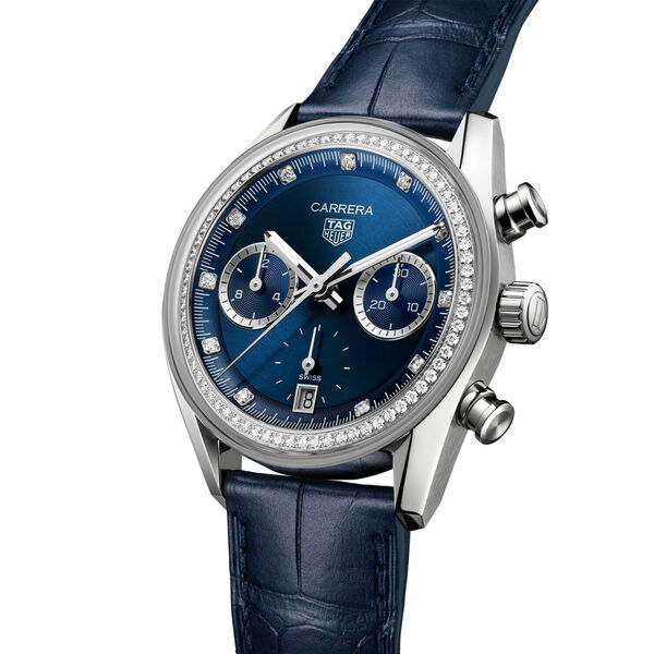 Carrera Automatic Chronograph 39 mm Stainless Steel and Diamond