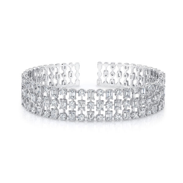 High Jewellery White Gold and Diamond Bangle
