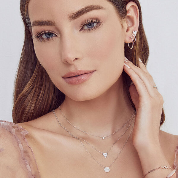 Kate White Gold and Diamond Pav&eacute; Heart Pendant