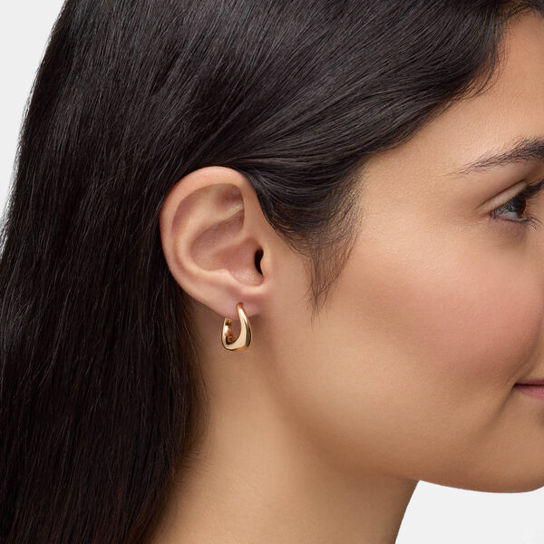 Yellow Gold Curved Hoop Earrings