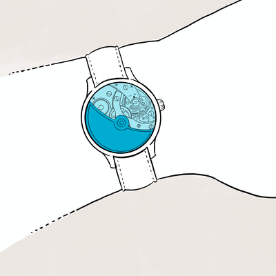 Automatic watch movement presentation on a wrist
