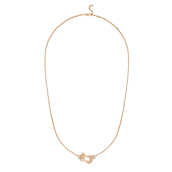Force 10 Medium Rose Gold and Half Pav&eacute; Diamond Necklace