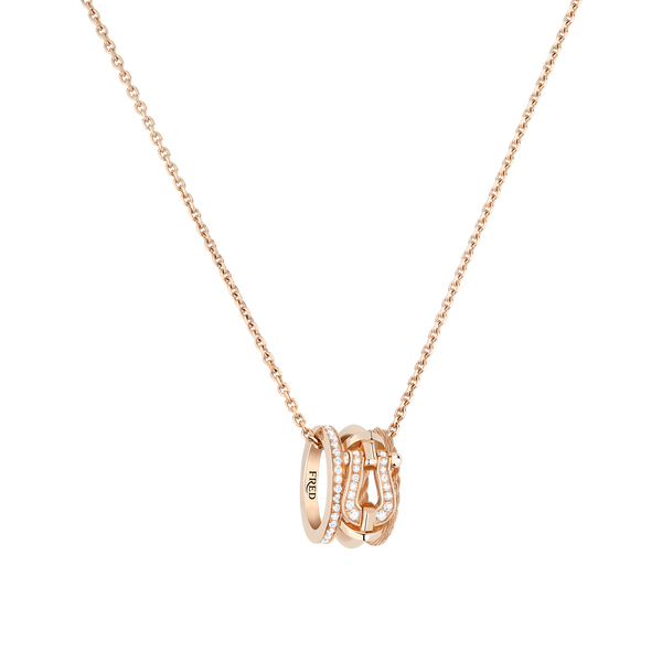 Force 10 Rise Small Rose Gold and Diamond Pav&eacute; Pendant