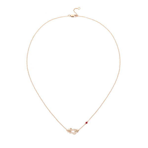 Force 10 Small Rose Gold, Diamond and Ruby Necklace