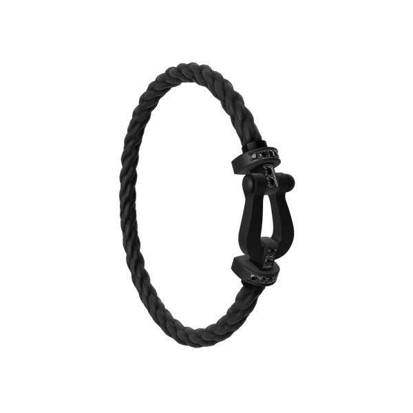 Force 10 Large ADLC Titanium and Black Diamond Cable Bracelet