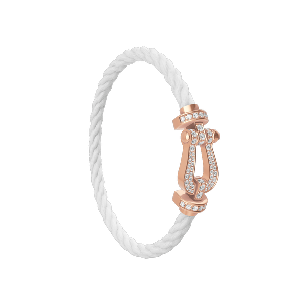 Force 10 Large Rose Gold and Diamond Pav&eacute; Cable Bracelet