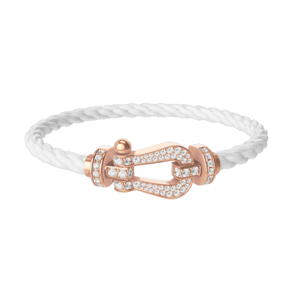 Force 10 Large Rose Gold and Diamond Pav&eacute; Cable Bracelet