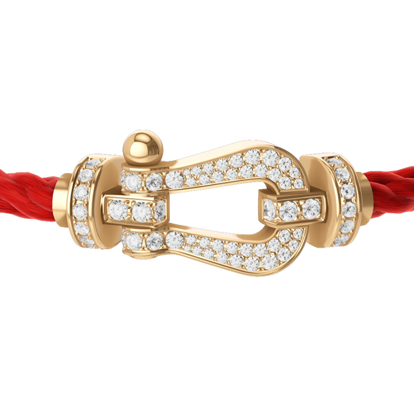 Force 10 Large Yellow Gold and Diamond Cable Bracelet