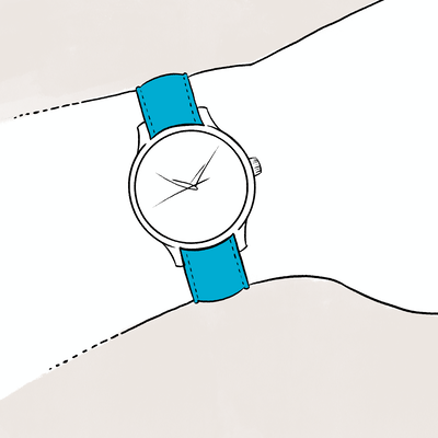 Leather strap sample on a wrist