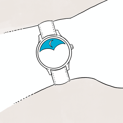 Moonphase presentation on a wrist