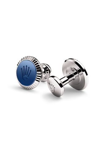rolex-'Fluted' Cufflinks-White gold and ceramic-A1039-Maison Birks