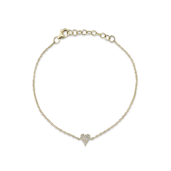 Kate Yellow Gold and Diamond Pav&eacute; Heart Bracelet