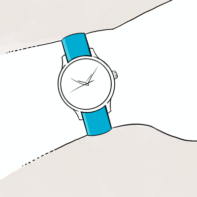 Synthetic watch sample on a wrist